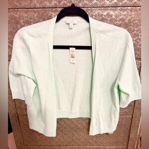 NWT TALBOTS Mint Green Cropped Sweater